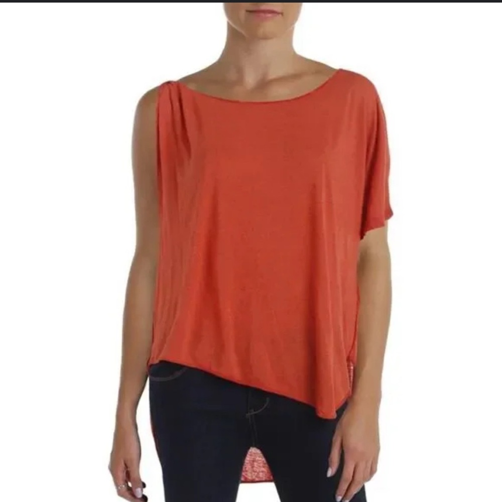 Free People Orange Asymmetrical Top